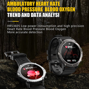 Military C21 Smart Watch Men Bluetooth 5ATM Waterproof Sport Wrist Smartwatch, Android/iOS