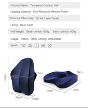 Load image into Gallery viewer, Memory Foam Seat Cushion Orthopedic Pillow Office Chair Cushion Support

