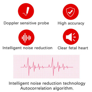 Doppler Fetal Heart rate Monitor Home Pregnancy Baby Fetal Sound Heart Rate Detector LCD Display No Radiation
